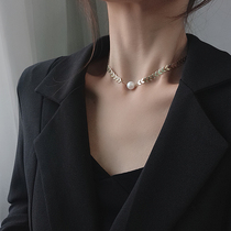 South Korea does not fade clavicle chain high-end leaf wheat ear 2022 new pearl fashion light luxury necklace necklace female
