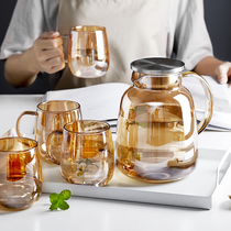 Light Extravagant Cool Water Jug Home Glass Cold Water Jug Water Cup Suit Nordic Wind Resistant and creative explosion-proof teapot cup