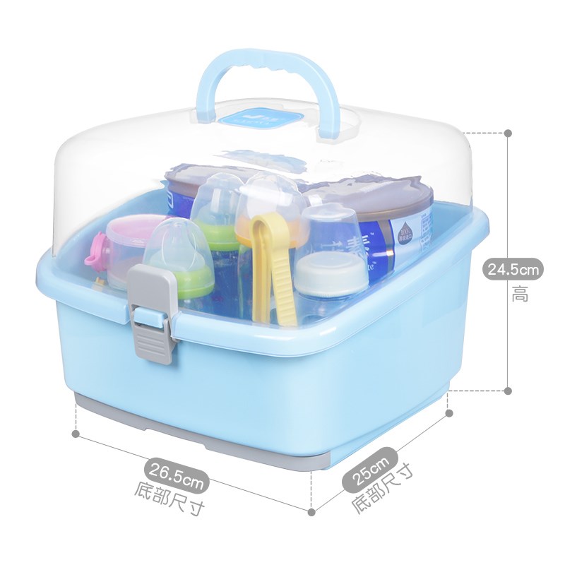 Cover dustproof box Portable large capacity box Baby bottle drain rack with baby auxiliary food tools storage rack