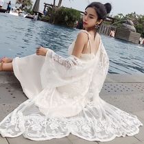  2020 clothing womens summer fat sister loose and wild openwork lace shirt jacket female 80~200 