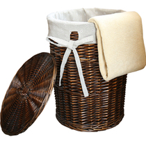  Large grass and rattan woven storage basket Desktop storage basket Snack toy drawer Bedside storage box Wardrobe storage basket