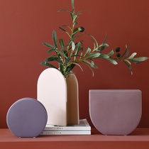  Model room Dnnni ceramic Di color vase decoration Living room TV cabinet Soft mo orchid ins creative European style