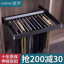 Plain black trouser rack clothing belt multi-layer hanger trouser rack trousers rack trousers clip household drawer type telescopic storage