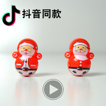 Christmas gift blue fat Santa Claus mini cartoon tumbler snowman desktop ornaments decompression toys