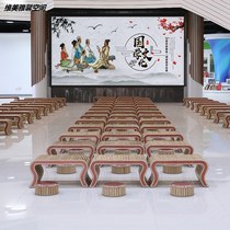 Chinese study table Kindergarten desk and chair Double training course Chinese antique calligraphy table Tea ceremony Guqin table and stool Go table
