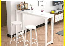 Wine table Living room bar table White household wall dining table chair Wall high-legged table Multi-function long narrow table