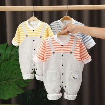 Baby jumpsuit spring and autumn 0 to 3 months male baby out of clothing female newborn long sleeve climbing clothes