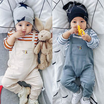  Baby one-piece spring 2-15 months newborn pajamas men and women baby long-sleeved one-piece Korean version of the tide
