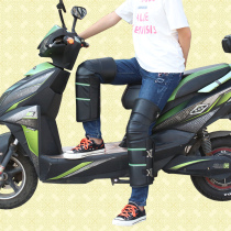  New PU leather motorcycle electric car knee pads spring and summer four seasons thickened velvet leather hair men and women waterproof wind and cold protection