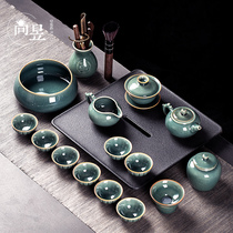 Jingdezhen Kung Fu tea set home Chinese high-end luxury ceramic bubble teapot Cup whole set gift box