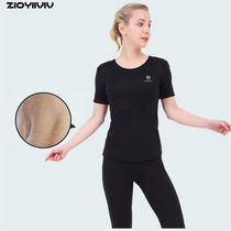 Shiying sweat suit womens summer sports suit fitness clothes short-sleeved sweat sweat drop body dance running sweat pants