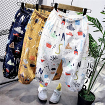 Children Anti-mosquito Pants Pure Cotton Summer Thin children casual boy light cage pants baby girl girl summer fit pants