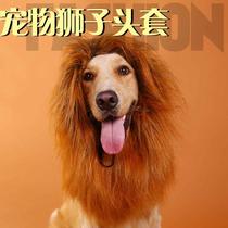 Pet lion head Pet funny helmet transformation dog headgear Lion head cover hair golden hair does not fall off wig Lion king