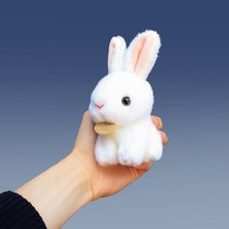 Simulation mini rabbit plush toy little white rabbit doll schoolbag pendant doll keychain doll birthday gift
