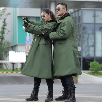 Shield groom cotton coat mens winter plus suede thickened long section security coat anti-cold cotton clothes grabbing velvet big coat army green brown