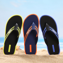  New flip flops mens Korean version of the clip feet summer mens beach sandals soft bottom non-slip net red flat slippers men