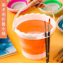Pen barrel Multi-functional silicone Silicone Folded Flex Small bucket Rinse Pen Holder Children Art of art Students portable country Painting color Water Pink Painting watercolor Painting pen cleaning Special tool