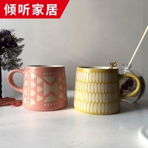 Ultra-high face value cup Niche design luxury ceramic mug Nordic style fashion high-end Japanese tea cup