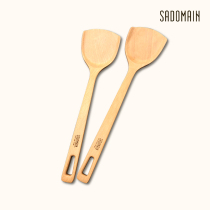 Taiwan xiandman beech spatula wooden household non-stick pan long handle stir-frying spatula high temperature resistant wooden spatula front spatula