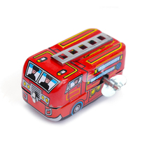Tin fire truck after 80 classic nostalgic toys Retro vintage clockwork tin animal car class small toys