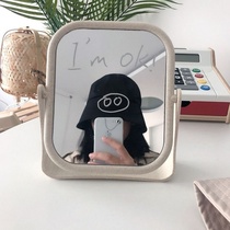 ins Korean style home soft desktop study Student bedroom magnification can doodle Beige makeup mirror Double-sided mirror