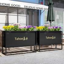 Customized custom sales department fence flower trough customizable flower box logo restaurant outdoor creative simple combination iron