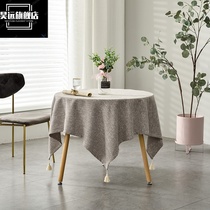 Nordic round tablecloth fabric cotton linen simple plain high-grade hotel tablecloth round table table table tablecloth Square meeting