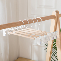 Clothing store pants rack Skirt rack Hanger Non-slip wooden belt clip Household solid wood trousers hanging cabinet wood pants clip