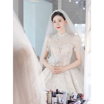Wedding Palace style 2021 new bride main wedding dress temperament small man retro pregnant women go out the main yarn