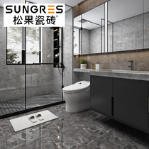 Gray whole body marble tile dark gray toilet kitchen wall tile floor tile 300 600