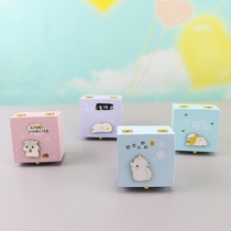 Cartoon hamster wooden music box Creative home gifts Music box craft decoration Rat Year gift