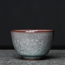Handmade master cup Single cup Mens tea cup Ceramic womens tea cup Longquan Celadon Ge Kiln ice crack Kung Fu tea cup