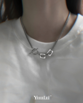 YEEELEI original gender-free neutral titanium steel otbutton necklace for men and women splicing elements Street short choker