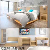 Hotel furniture design Fast boutique simple rooms Apartment bed and breakfast Double standard room big bed full set of customization