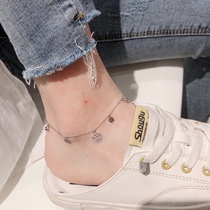 Hong Kong Zhengsheng sterling silver s925 New Tide Simple Net red Ins cold wind copper coin anklet student girlfriends jewelry jewelry