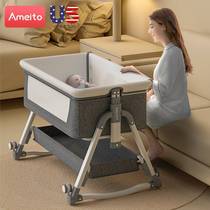 Multifunctional crib splicing large bed portable newborn cot cradle bed removable folding bb baby bed