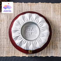 Lotus aromatherapy ornaments creative ornaments lotus shape high white jade porcelain mahogany base gift box Hangzhou Asian Games