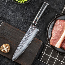 Qiao Zheng handmade forged kitchen knife Household kitchen knife slicing knife Beef knife Sharp pattern steel damascus steel knife