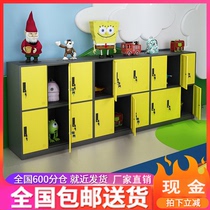 Office school classroom student kindergarten color schoolbag cabinet with lock storage locker iron storage locker