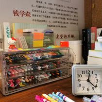 Mark pen storage box drawer crayon color painting pen stationery hand account multifunctional pen box desktop multi-layer finishing