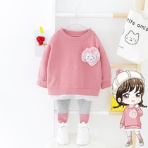 Female childrens dress style spring and autumn 2020 new 1 baby baby 2 Princess Korean two-piece spring and autumn 3-4 years old