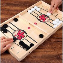 Playing chess table game double play childrens interactive wooden educational toys talk about chess table ice hockey game