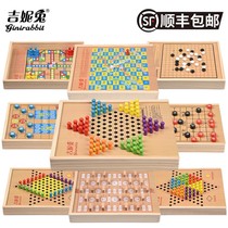 Gini Rabbit Multifunctional Flying Chess Checkers Gobang Fighting Go Games Childrens Educational Toys