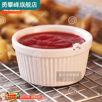Western ketchup bowl Sauce Ceramic cup Sauce cup Ceramic bowl Bun dish Salad bowl