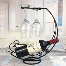 Red wine glass shelf light luxury high-grade retro pirate ship creative European home living room ornaments goblet storage rack