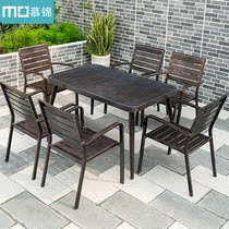 Outdoor table and chairs patio open full aluminum alloy outside pendulum table and chairs Villa Garden Casual Waterproof Sunscreen Cast Aluminum Table and chairs