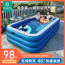 Inflatable swimming pool Household children childrens pool Baby baby folding swimming bucket thickened large adult pool