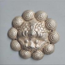 Tiger head lock piece Republic of China bronze bronze brand gilt lock piece tiger head lock piece listed pendant antique Miscellaneous