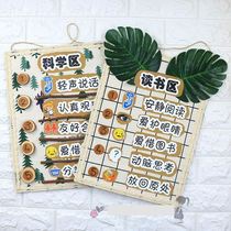 Sign board Kindergarten area rule card Card reminder code Huanchuang Planning Reading Middle class indicator function