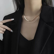 European and American creative retro gold necklace female personality simple design double layer with choker